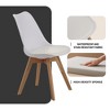 ORRD Set of 4 Medieval Modern Dining Chairs, White Kitchen & Dining Room Chairs with Wooden Legs - 3 of 4