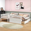 Twin over Full Bunk Bed Convertible Beds with Drawers and Guardrails - ModernLuxe - 2 of 4