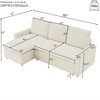 NicBex 90" L-Shaped Convertible Sleeper Sofa Bed Upholstered Pull Out Bed Couch with Reversible Storage Chaise and Removable & Washable Covers - 4 of 4