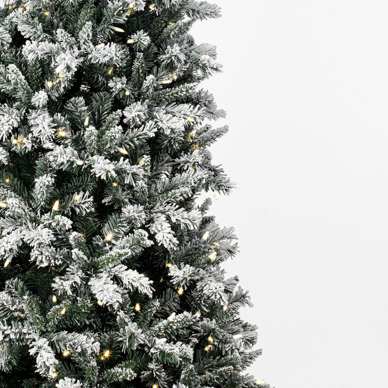 Vickerman 7.5' x 42" Frosted Glacier Pine Artificial Christmas Tree with Warm White Mini Lights., 3 of 4