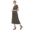 Women's Short Sleeve Asymmetrical Waist Maxi Dress - White Mark - 3 of 4