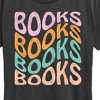 Women's - Instant Message - Books Retro Wavy Stacked Short Sleeve Graphic T-Shirt - 2 of 4
