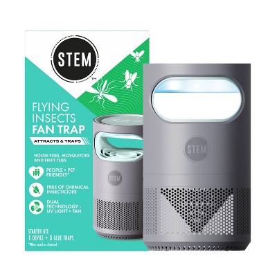 STEM Electric Fan Fly, Gnat and Fruit Fly Trap Indoor Starter Kit - 1 Unit + 5 Refills