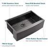 33in L X 22in W Farmhouse Kitchen Sink Matte Black Stainless Steel 33 in.Single Bowl Farmhouse Apron Workstation Kitchen Sink with Accessory Kit - 4 of 4