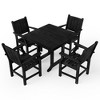 Pamapic 5-Piece HDPE Plastic Patio Outdoor Dining Set with Arm Chairs - 3 of 4