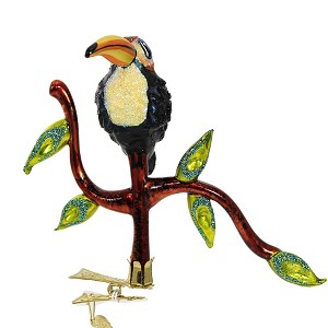 Morawski 4.0 Inch Toucan Sitting On A Branch Ornament Clip On Colorful Bird Zoo Tree Ornaments - 1 of 3
