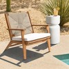 LuxenHome Outdoor Acacia Wood Deck Chair with Seat Cushion Brown - 2 of 4