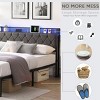 Streamdale Upholstered Queen Bed Frame with Storage and LED Lights - 3 of 4