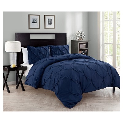 5pc King Danny Reversible Floral Comforter Set Dark Blue - Vcny