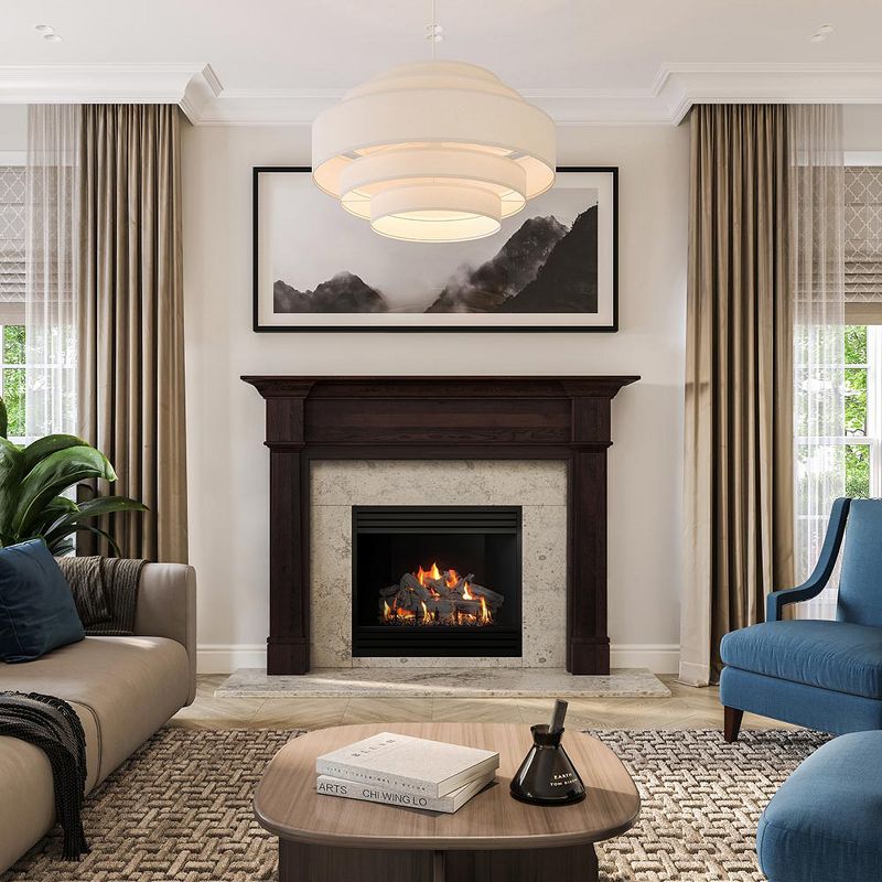 Modern Ember Grant Fireplace Surround with Tiered Top Shelf and Cascading Legs, 4 of 10