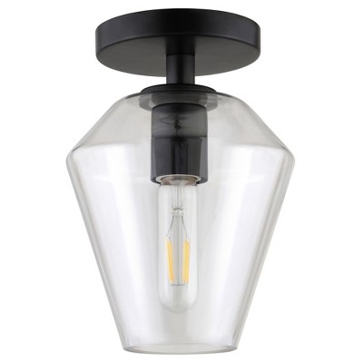 Hudson and Canal 7" Wide Semi Flush Mount with Glass Shade