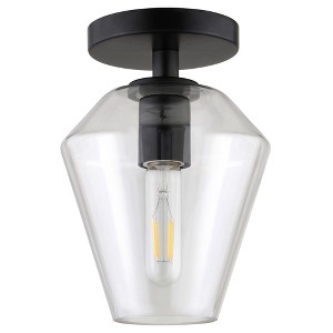 Hudson and Canal 7" Wide Semi Flush Mount with Glass Shade - 1 of 4