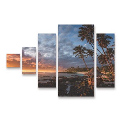 Trademark Fine Art Richard Vandewalle Return To Paradise 5 Piece Panel Set Art