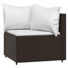 vidaXL - Stylish Weather-Resistant Patio Corner Sofas in Brown Poly Rattan with Cushions, Easy Assembly Required - Set of 2 - 3 of 4