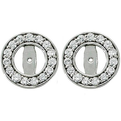 Pompeii3 1/2ct Halo Round Diamond Studs Earring Jackets 14K White Gold (3.5-4mm)