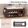 Airsurfer Shoe Storage Bench with Cushion ¨C Retro Entryway Bench with Curved Sides and Open Shelf, Multifunctional Design for Hallway or Living Room - 4 of 4