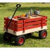 Lyngins Kids' Wooden Garden Cart, All-Terrain Rubber Wheel Wagon Cart with Large Cargo Box, Grocery Cart with Ergonomic Handle, Outdoor Wagon for Kids - 2 of 4