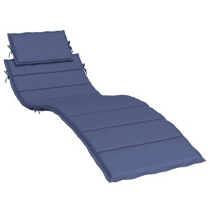 vidaXL Navy Blue Oxford Fabric Sun Lounger Cushion - Water-Resistant & Non-Slip Design for Patio/Garden/Indoor Seating Comfort, 73.2"x22.8" - 1 of 4