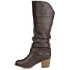Journee Collection Womens Late Wide Width and Wide Width Wide Calf Stacked Heel Mid Calf Boots - 2 of 4