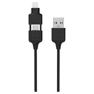 Scosche 3' StrikeLine Pro Lightning and Micro-USB Charge/Sync Cable I3M Black - 1 of 4