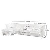 L-Shaped Convertible Sectional Sofa,4 Seat Sofa With Suppleness Armrests And 2 Big Pillows,Sectional Sofa For Living Room-Cuddlewood - 4 of 4
