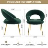 Teddy Fabric Dining Chair with Curved Open Back and Gold Metal Legs,Modern Upholstered Accent Chair for Kitchen or Dining Room-Baofuwish - 4 of 4