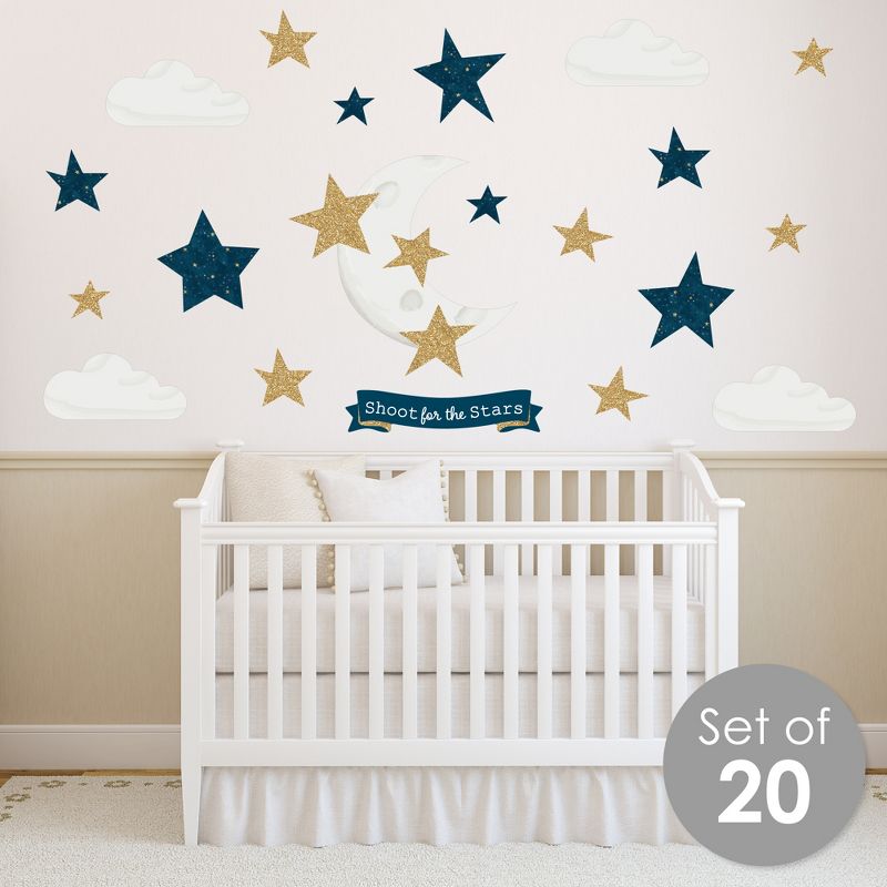 Big Dot of Happiness Twinkle Twinkle Little Star - Peel and Stick Nursery and Kids Room Vinyl Wall Art Stickers - Wall Decals - Set of 20, 3 of 10