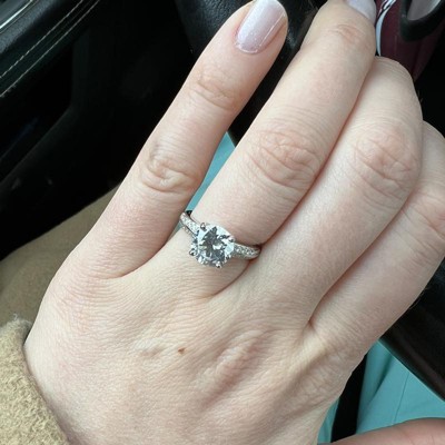 3.86 Ct. T.w. Cubic Zirconia Engagement Ring In Sterling Silver : Target