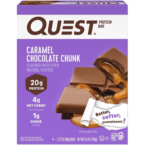 Quest Nutrition Caramel Chocolate Chunk Protein Bar - 4ct - image 1 of 4
