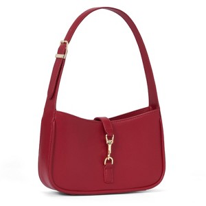 Generic Shoulder Bags for Women Burgundy Purse Trendy Small Handbag Faux Leather Shoulder Purse - 1 of 4