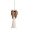 Dickson's Peace - Shimmering Glitter Angel Holding Cross - 4 x 1.5 Inch White/Gold Tone Resin Decorative Hanging Ornament - 2 of 2