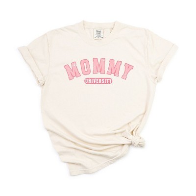 Simply Sage Market Women's Varsity Mommy University Short Sleeve Garment Dyed Tee
