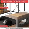 43-inch computer desk, L-shaped desk with socket and light strip, with 3 drawers and monitor stand, reversible, suitable for study and work - 4 of 4