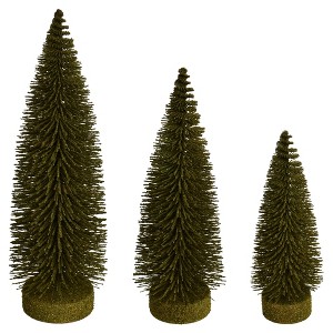 Vickerman Glitter Oval Pine Artificial Christmas Tree Set of 3 - 1 of 2