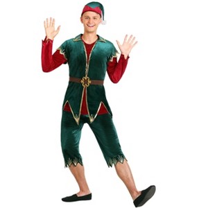 HalloweenCostumes.com Deluxe Men's Holiday Elf Costume - 1 of 3