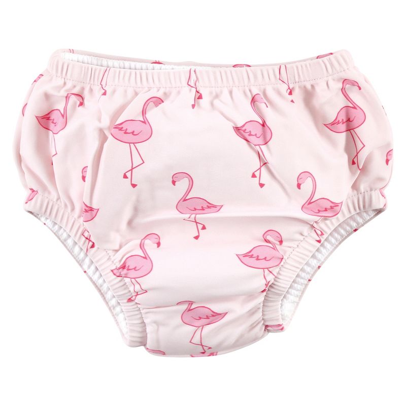 Hudson Baby Infant Girl Swim Diapers, Flamingo Tropical, 4 of 5