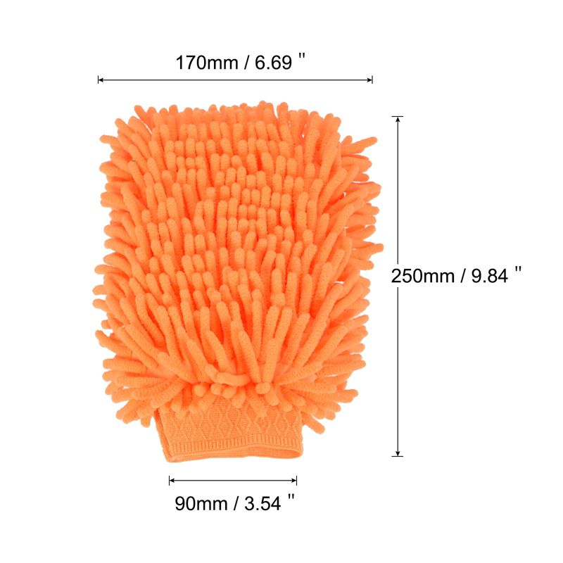 Unique Bargains Microfiber Soft Chenille Double Sided Cleaning Gloves 9.84" x 6.69" 2 Pcs, 2 of 4