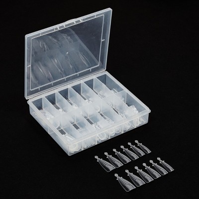 Okuna Outpost Stiletto Dual Forms for Polygel Nail Extension, Clear, 12 Sizes, 240 Pieces