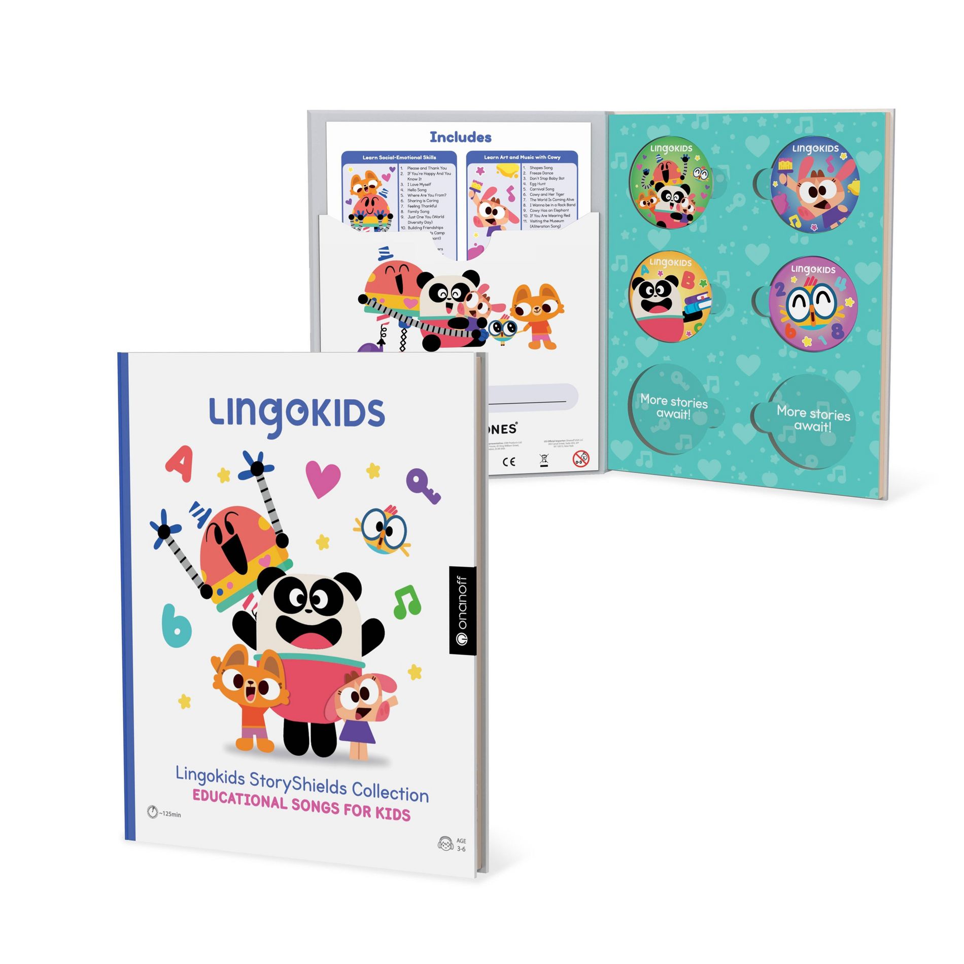 StoryPhones with 4 Educational Screen Free Audio Disks: For Ages 3-12 Reading Learning