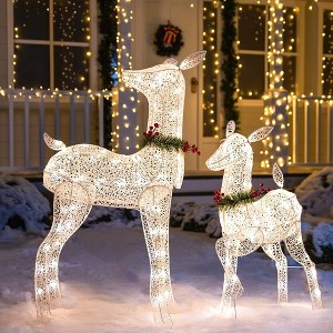 Joiedomi 2 Packs Reindeer Christmas Decoration with 130 LED Lighted Deer Yard Lights for Christmas Indoor Outdoor Yard Garden Lawn Decorations - 1 of 4