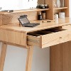 Racxily Solid Oak Dresser Table &Makeup Stool - Compact Dresser with Storage Drawers, Natural Wood Vanity for Bedroom Essentials - 2 of 4