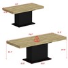 FUFU&GAGA Yellow Home Wood Dining Table Extendable Table Black Base - 4 of 4