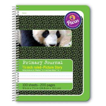 Pacon Primary Composition Book, Spiral Bound, D'Nealian/Zaner-Bloser, 5/8" x 5/16" x 5/16" Picture Story Ruled, 9-3/4" x 7-1/2", 100 Sheets