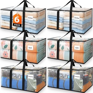 4/6/8/10 Pack Moving Bags Extra Heavy Duty Oversized Storage Bags with Reinforced Handle and Double Zippers - 1 of 4