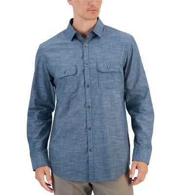 Alfani Mens Heathered Button Up Shirt