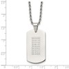 Black Bow Jewelry Men's Stainless Steel & CZ Polished Dog Tag Necklace, 22 Inch - 4 of 4