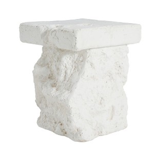 ACEPANO 15.25 in. W Modern Artistry Magnesium Oxide Side Table for Outdoor & Indoor-White - 1 of 4