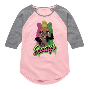 Girls' - LOL Surprise! - Sways Spray Paint Shirt Tail Raglan Graphic T-shirt - 1 of 3