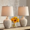 360 Lighting Romeo 23 1/2" High Jar Small Farmhouse Rustic Modern Accent Table Lamps Set of 2 Beige Distressed Earth Tone Finish Living Room Bedroom - image 2 of 4