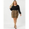 Agnes Orinda Women's Plus Size Glitter Sparkle V Neck Metallic Party Sequin Blouses - 3 of 4